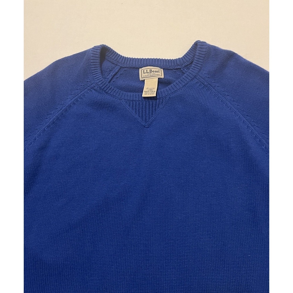 LL‎ Bean Sweater Mens L Blue Cashmere Cotton Blend Knit Pullover 516116 - Picture 2 of 9